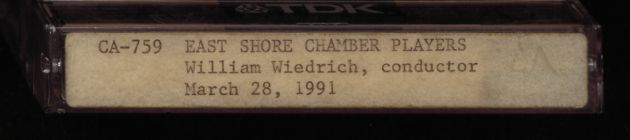 The East Shore Chamber Players. March 28, 1991 : performing works of Igor Stravinsky